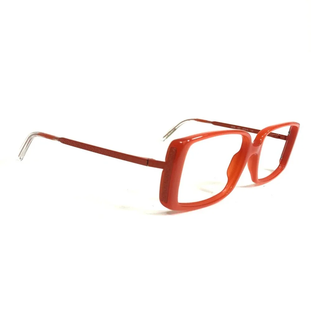 Salvatore Ferragamo Eyeglasses Frames 2608 407 Orange Square Full Rim 52-15-130